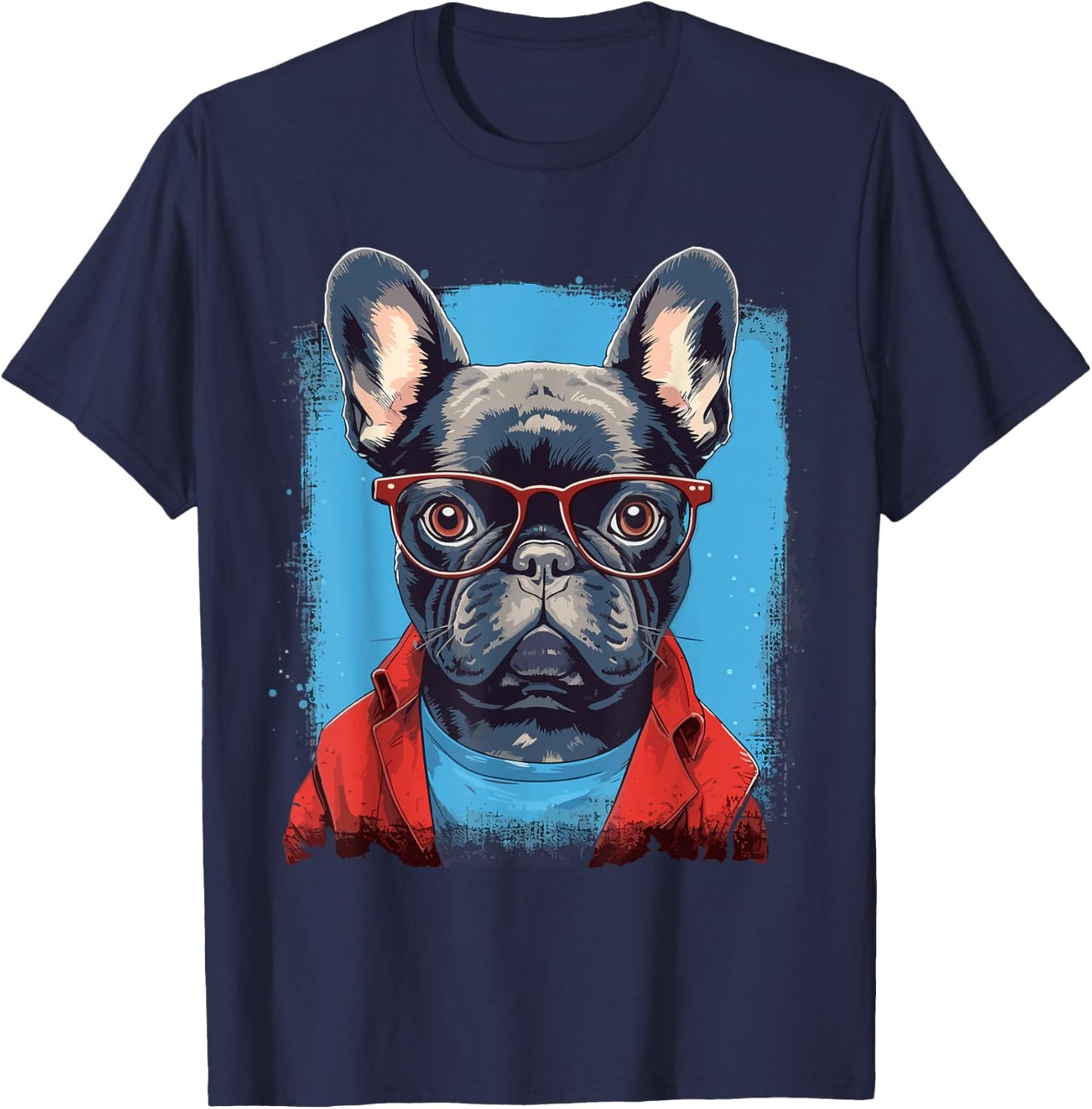 French Bulldog With Sunglasses T-Shirt - T-Shirt | Navy