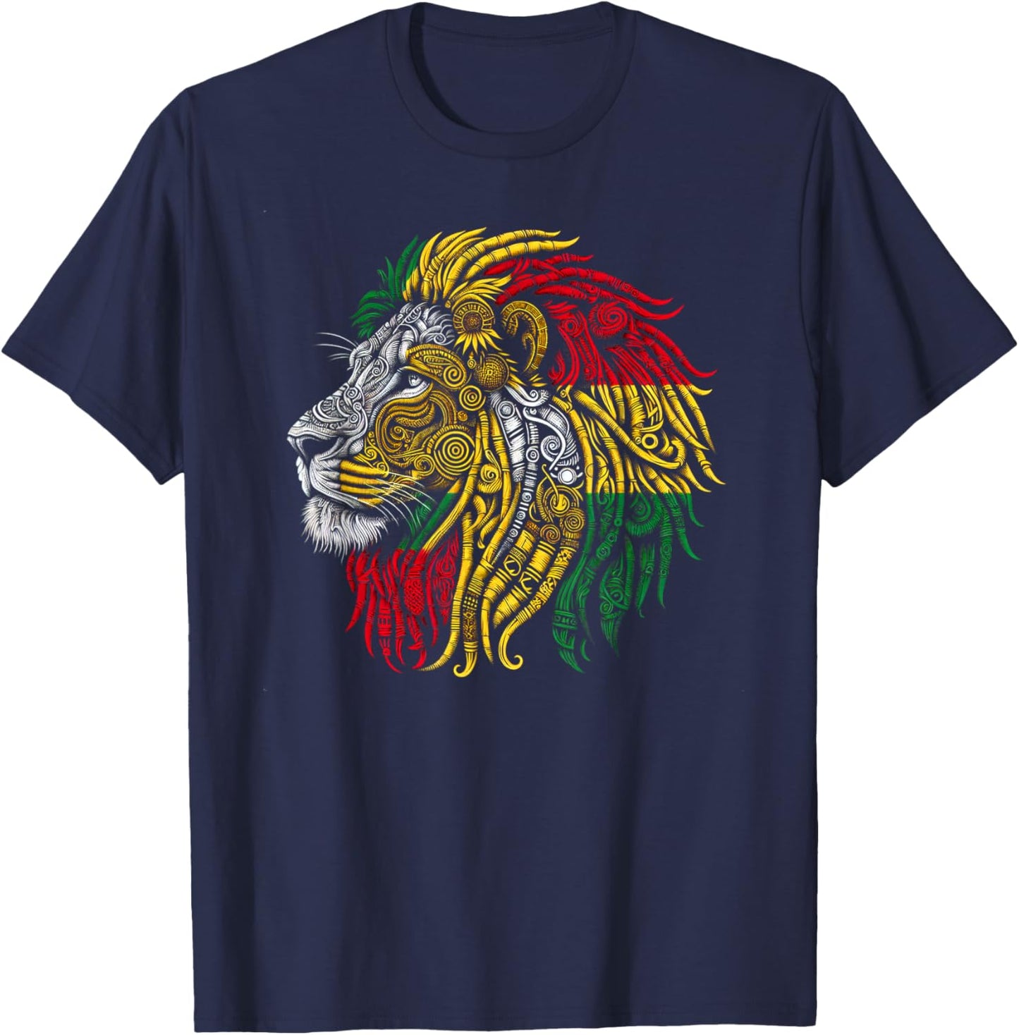 Heritage Rasta Lion T-Shirt - T-Shirt | Navy