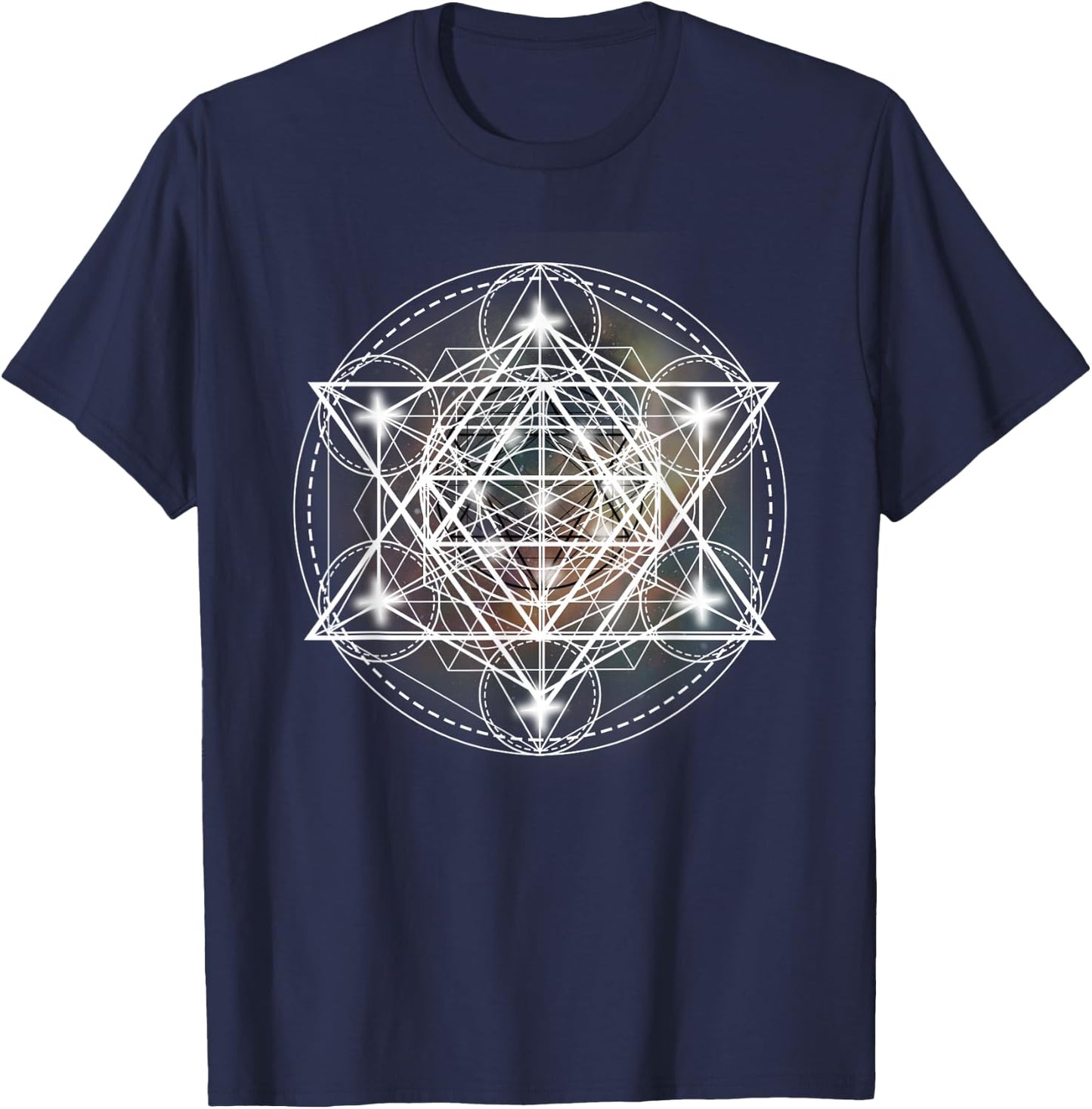 Metatron Cube Sacred Geometry Shirt - Spiritual Yoga T-Shirt - T-Shirt | Navy