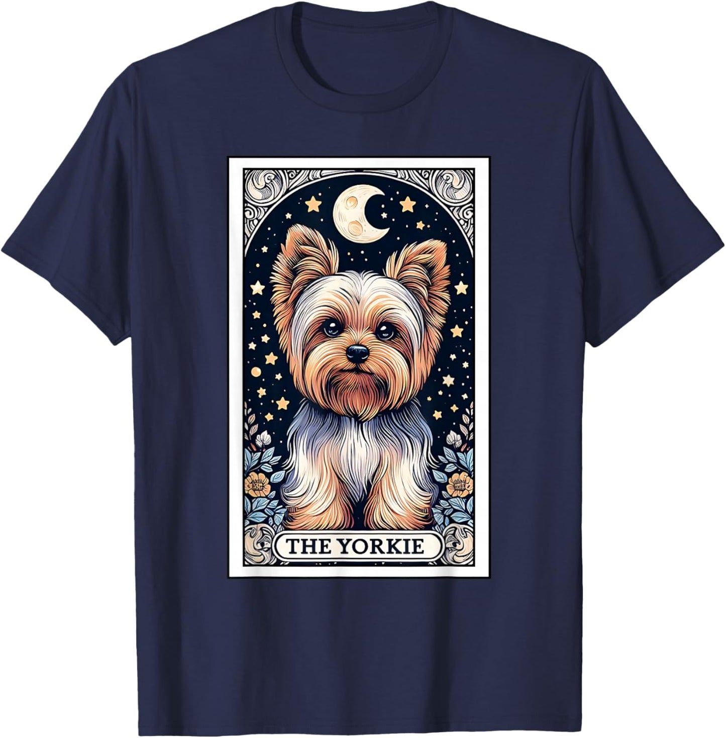 The Yorkie Tarot Card Yorkshire Terrier Dog Lover Men Women. T-Shirt - T-Shirt | Navy
