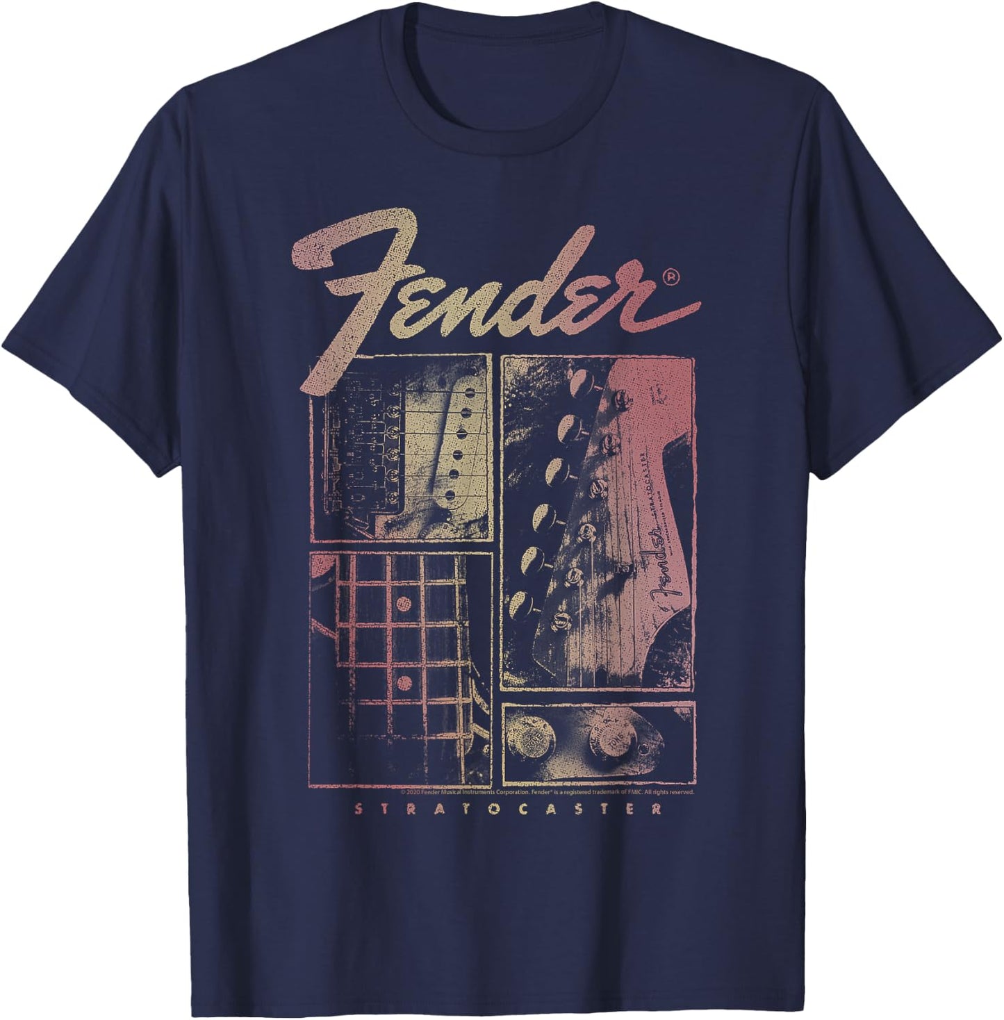 Fender Stratocaster Panels T-Shirt - T-Shirt | Navy