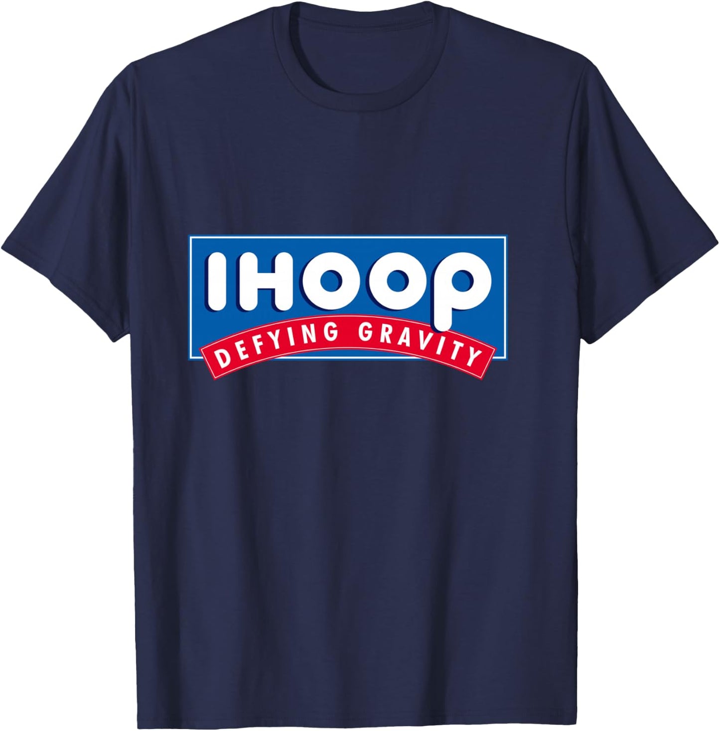 Ihoop I Hoop Defying Gravity - Basketball & Basketballer T-Shirt - T-Shirt | Navy