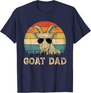 Vintage Goat Dad Goat Lovers Daddy Father's Day T-Shirt - T-Shirt | Navy
