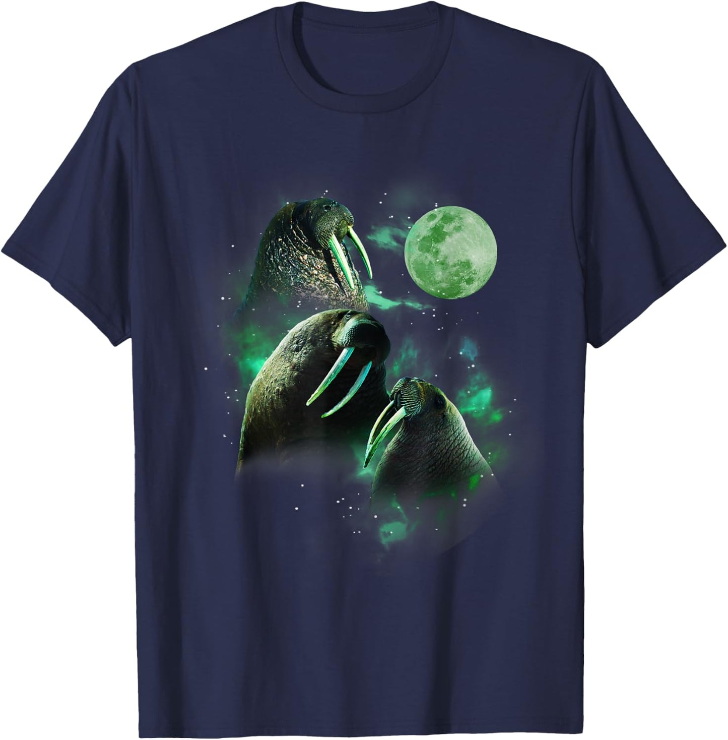 3 Walrus Moon Funny Parody T-Shirt - T-Shirt | Navy