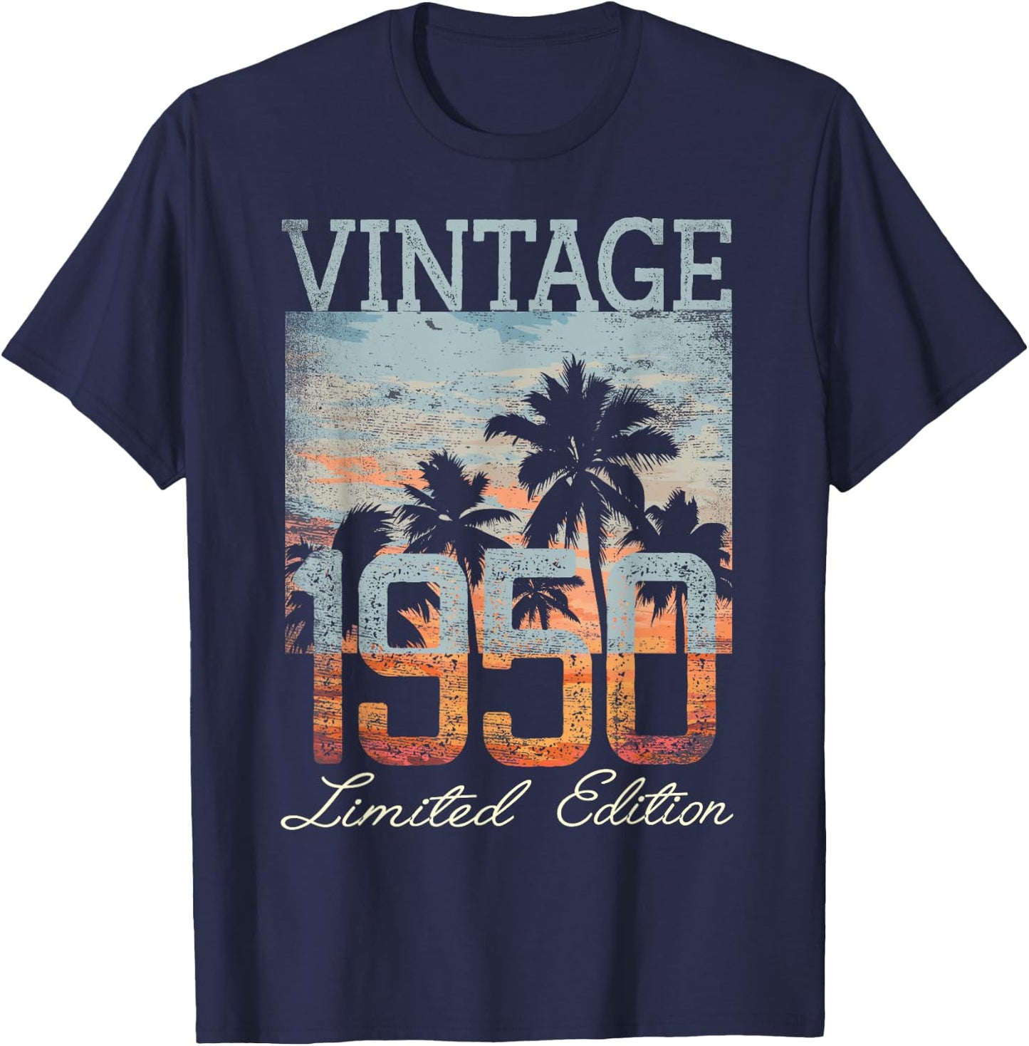 Vintage 1950 Limited Edition 75th Birthday 75 Year Old Gifts T-Shirt - T-Shirt | Navy