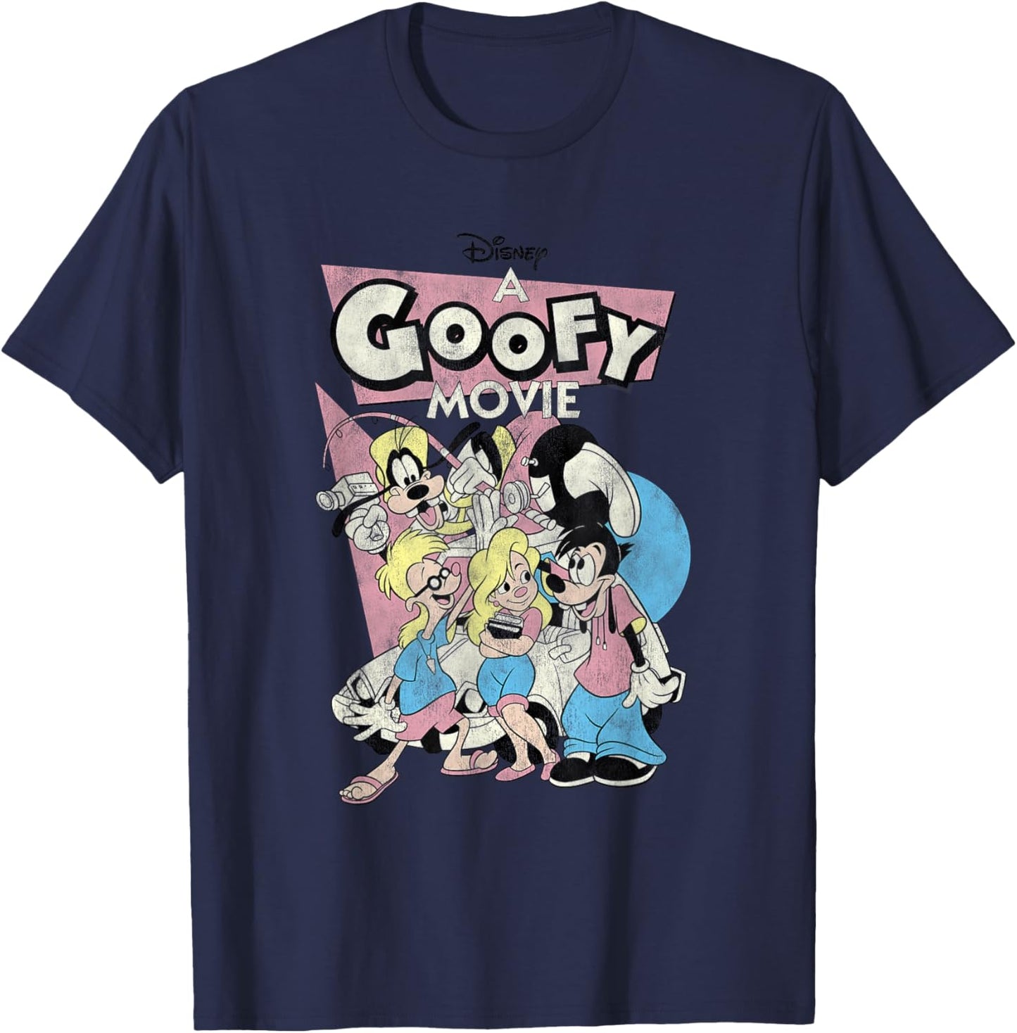 Disney A Goofy Movie , Black, S T-Shirt - T-Shirt | Navy