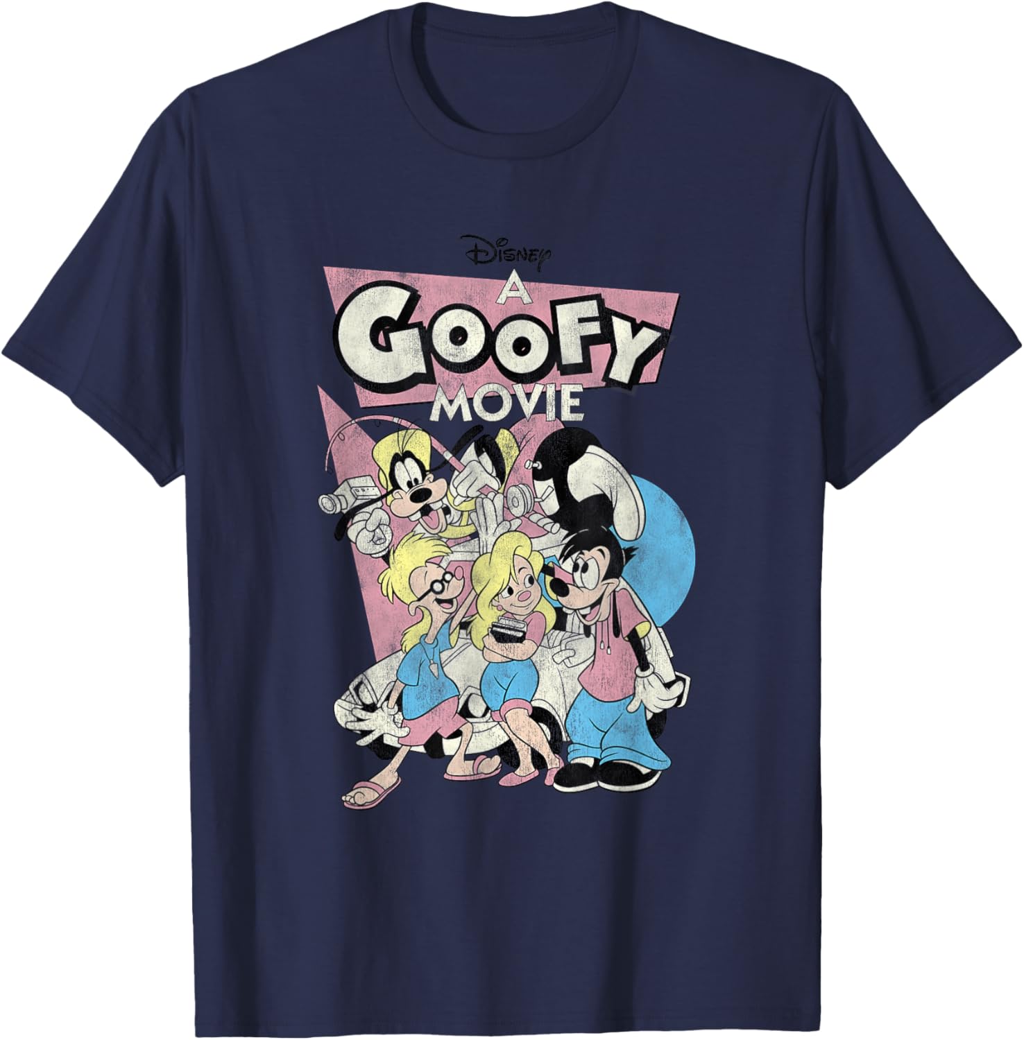 Disney A Goofy Movie , Black, S T-Shirt - T-Shirt | Navy