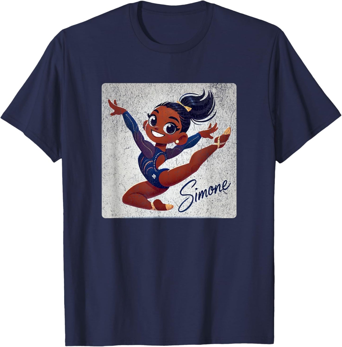 Simone T World Champion Retro Boys and Girls T-Shirt - T-Shirt | Navy