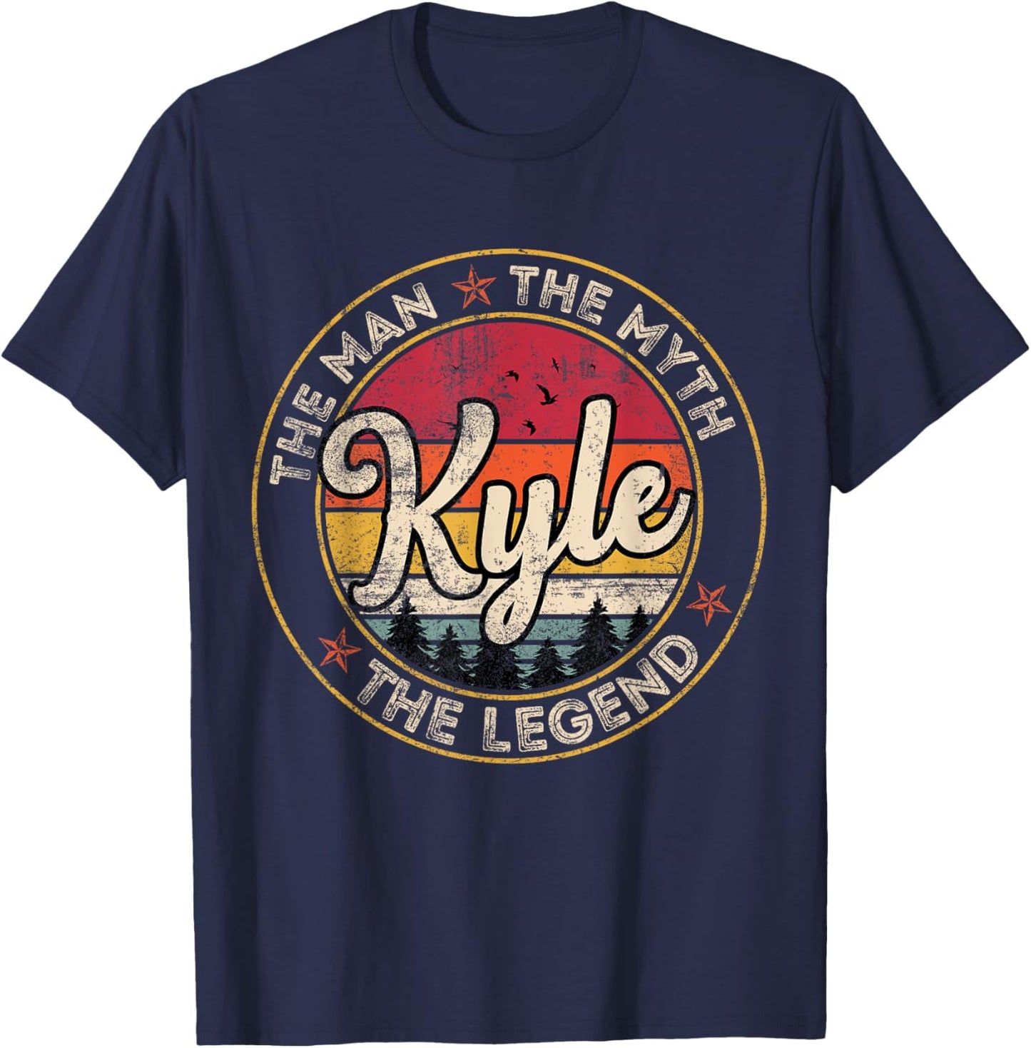 Kyle The Man The Myth The Legend Personalized Name T-Shirt - T-Shirt | Navy
