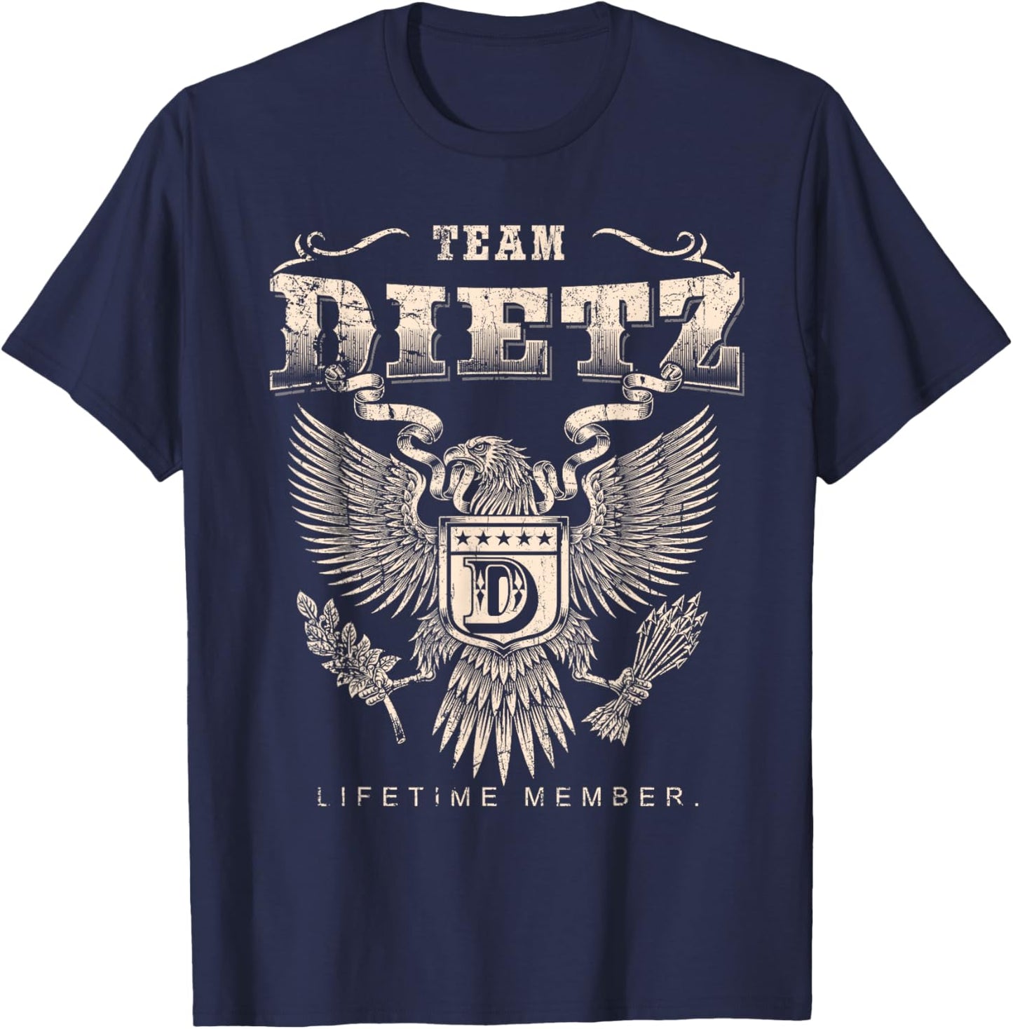 Team Dietz Lifetime Member Last Name T-Shirt - T-Shirt | Navy