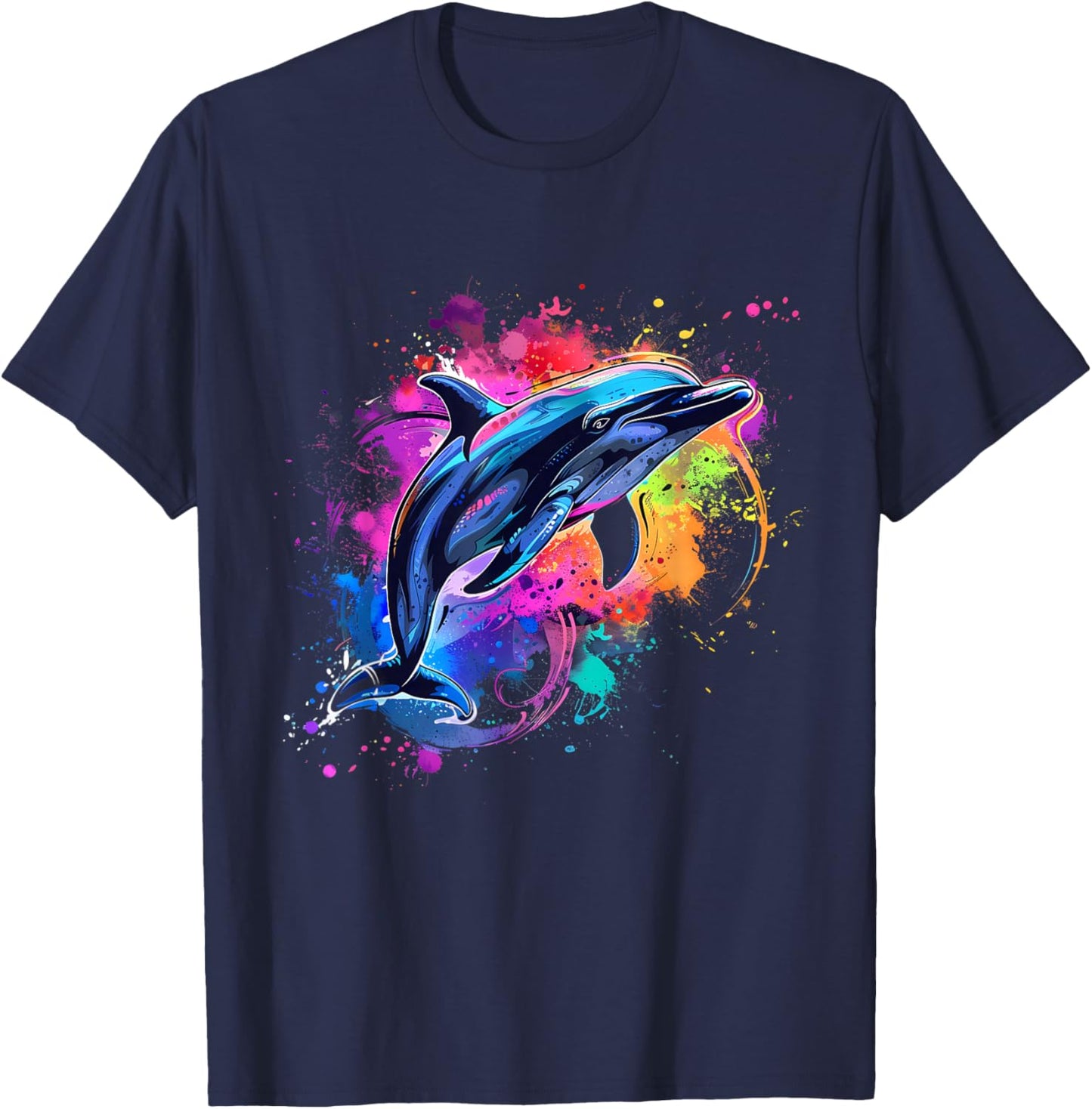 Dolphin Sea Ocean Animal Lover Ocean Sea Dolphin Artwork T-Shirt - T-Shirt | Navy
