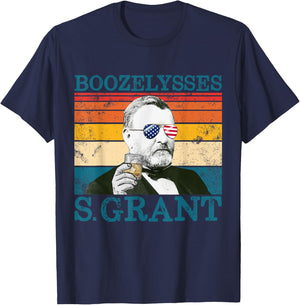 Boozelysses S. Grant Retro Drinking President Ulysses Grant T-Shirt - T-Shirt | Navy