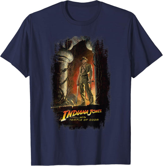 Lucasfilm Indiana Jones and The Temple of Doom Poster Art T-Shirt - T-Shirt | Navy