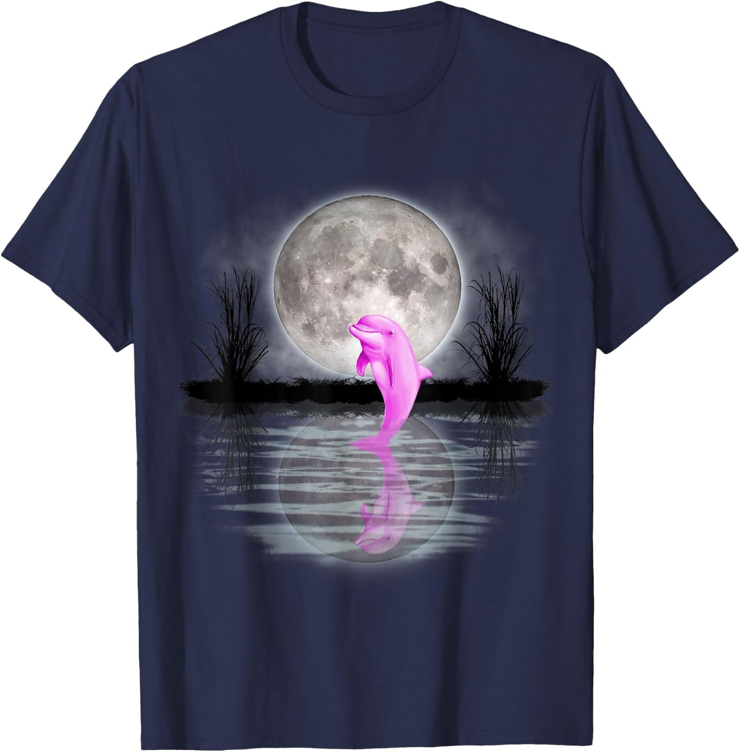 Save the Dolphin Pink Dolphin Gift Girls Women T-Shirt - T-Shirt | Navy