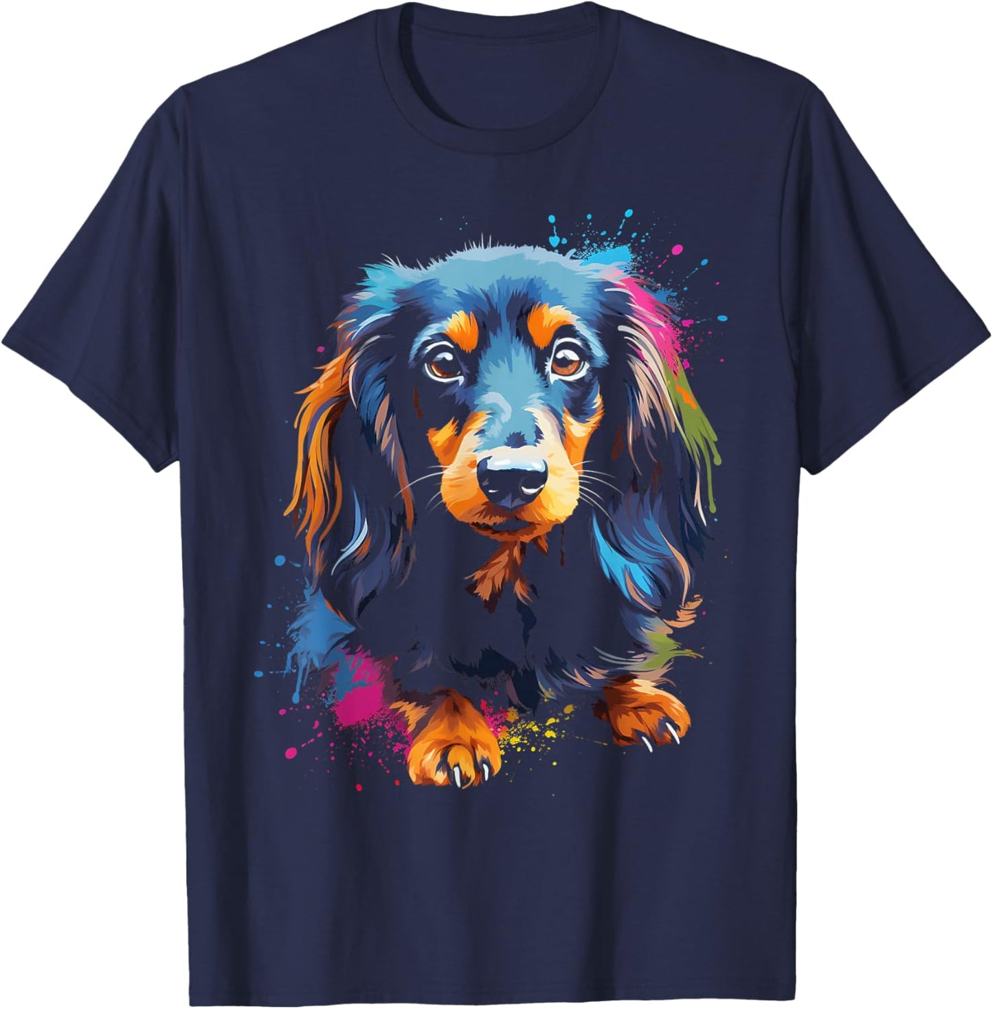 Longhair Dachshund Puppy Best Dog Owner T-Shirt - T-Shirt | Navy