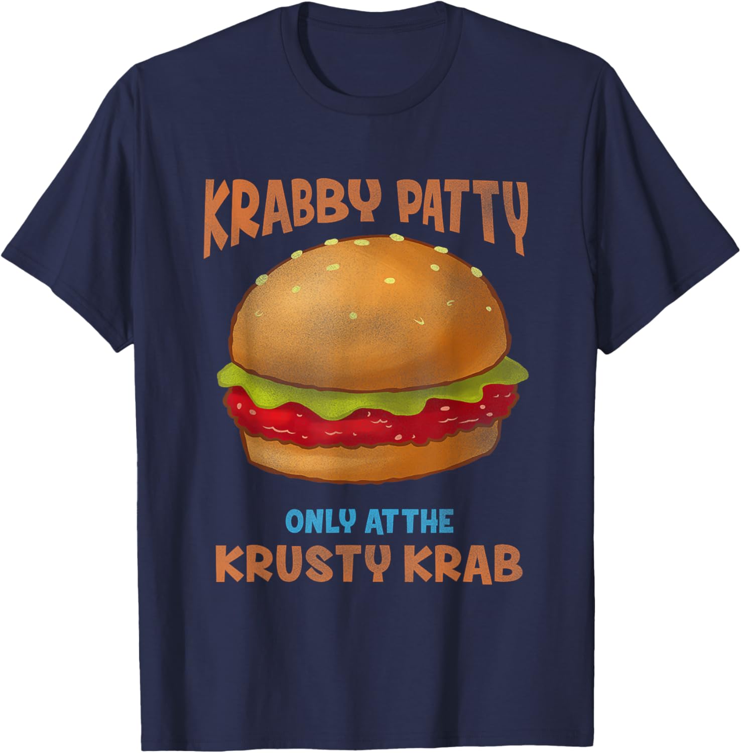 SpongeBob SquarePants Krabby Patty Only At The KK Vintage Ad T-Shirt - T-Shirt | Navy