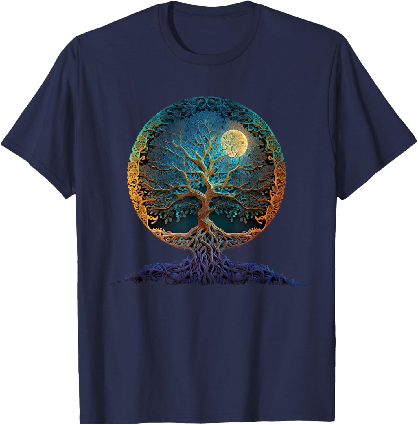 Tree Of Life Yoga Zen Namaste Meditation T-Shirt - T-Shirt | Navy