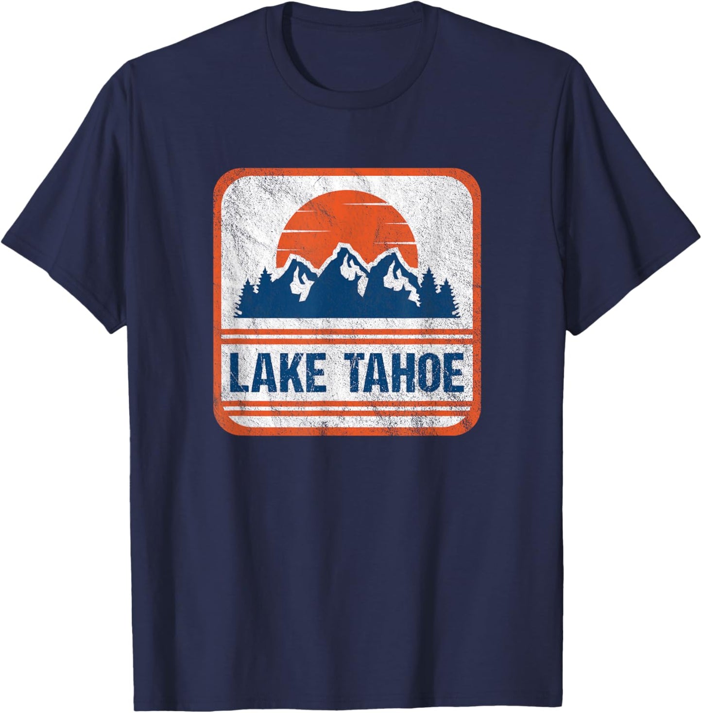 Retro Vintage Lake Tahoe T-Shirt - T-Shirt | Navy