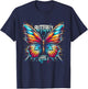 Butterfly Colorful Graffiti Artwork - Nature Meets Street T-Shirt - T-Shirt | Navy