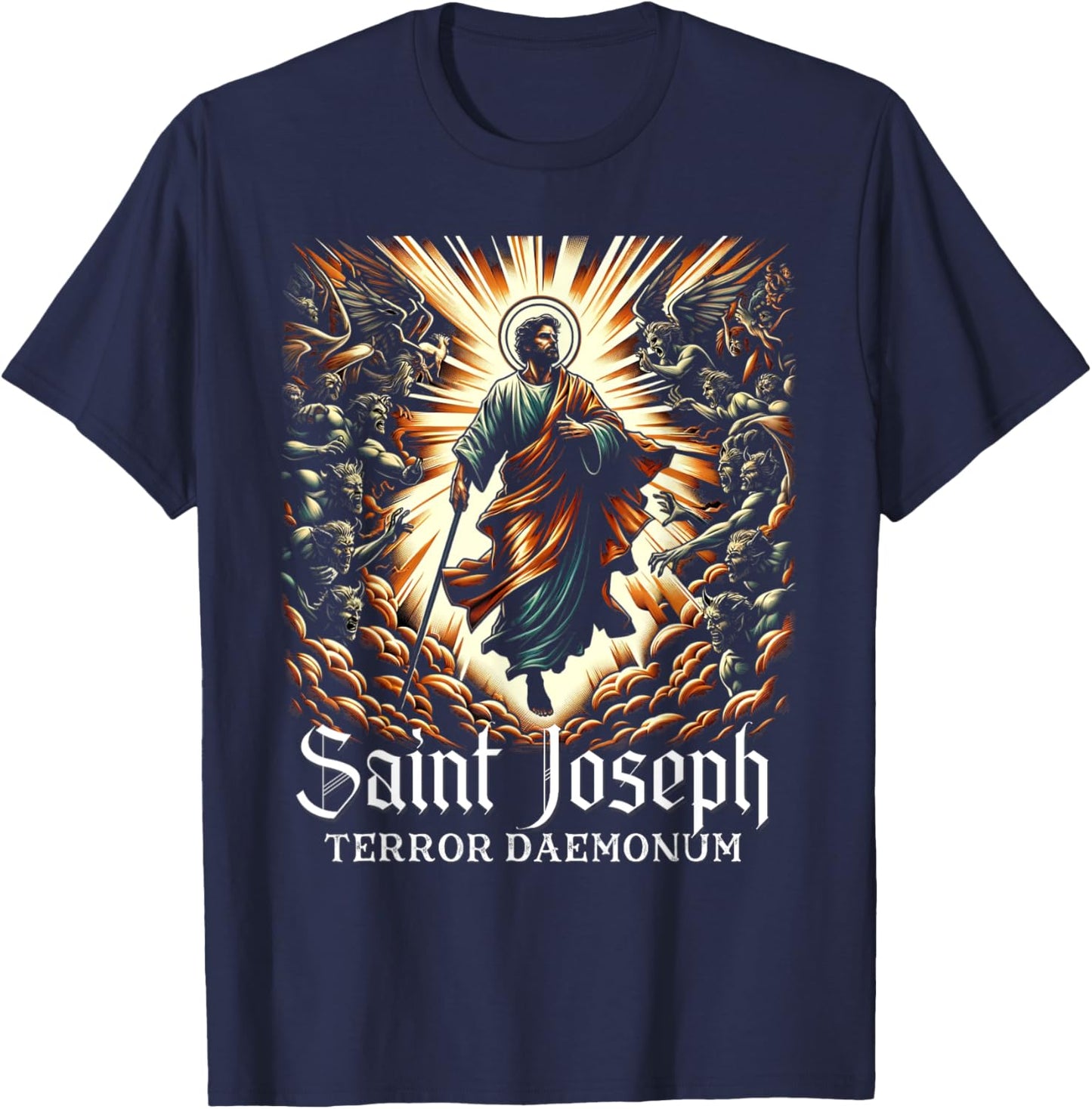 Saint Joseph Catholic Father And Worker T-Shirt - T-Shirt | Navy