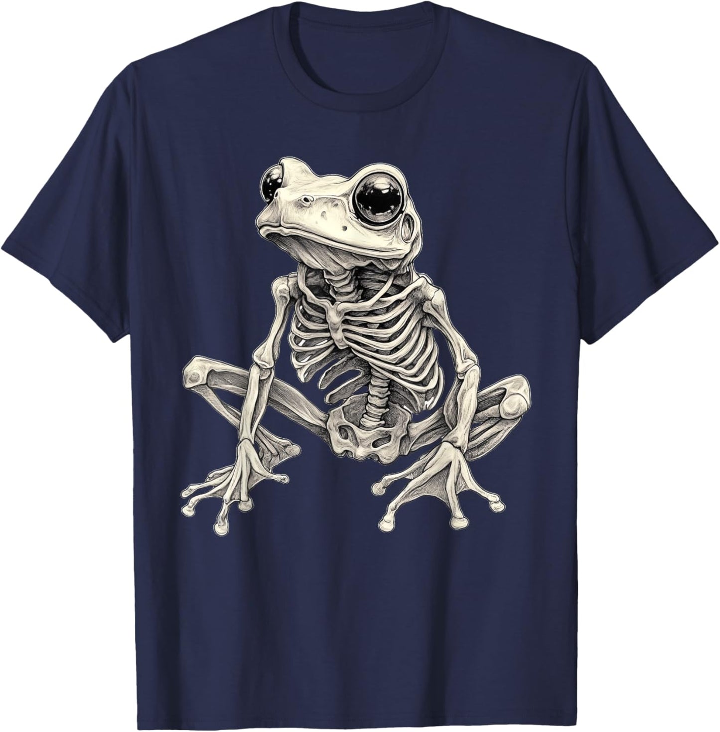 Frog Skeleton Halloween T-Shirt - T-Shirt | Navy