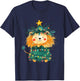 Lion Christmas Tree Pajamas Girls Boys Xmas Lights T-Shirt - T-Shirt | Navy
