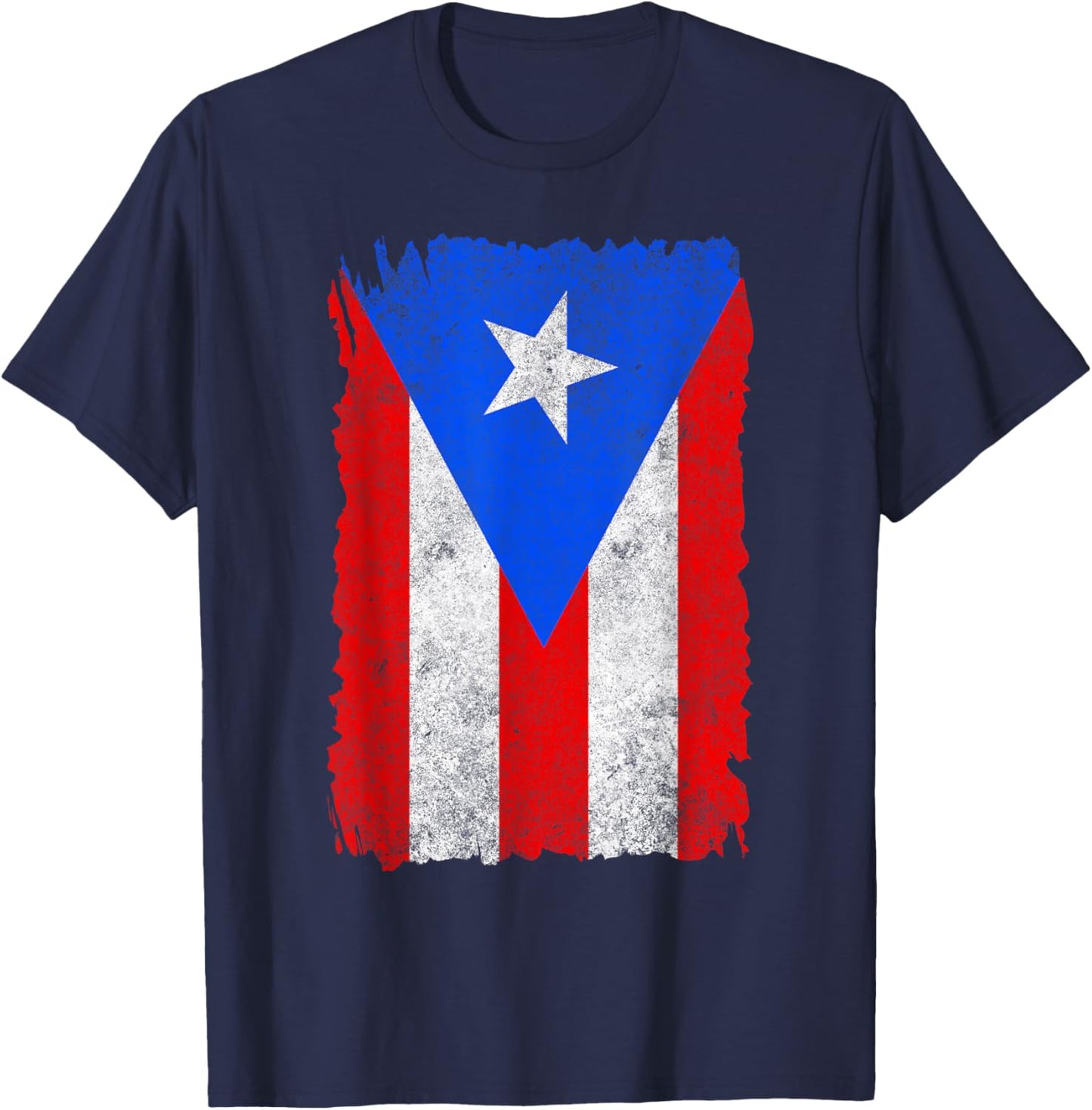 Vintage Boricua Puerto Rican Puerto Rico PR Flag Pride Roots T-Shirt - T-Shirt | Navy