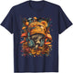 Mushroom Rave Colourful Abstract Goa Trance Music T-Shirt - T-Shirt | Navy