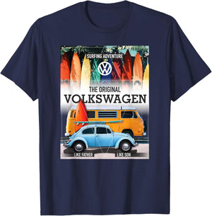 Volkswagen Surfing Adventure Beetle & Camper T-Shirt - T-Shirt | Navy