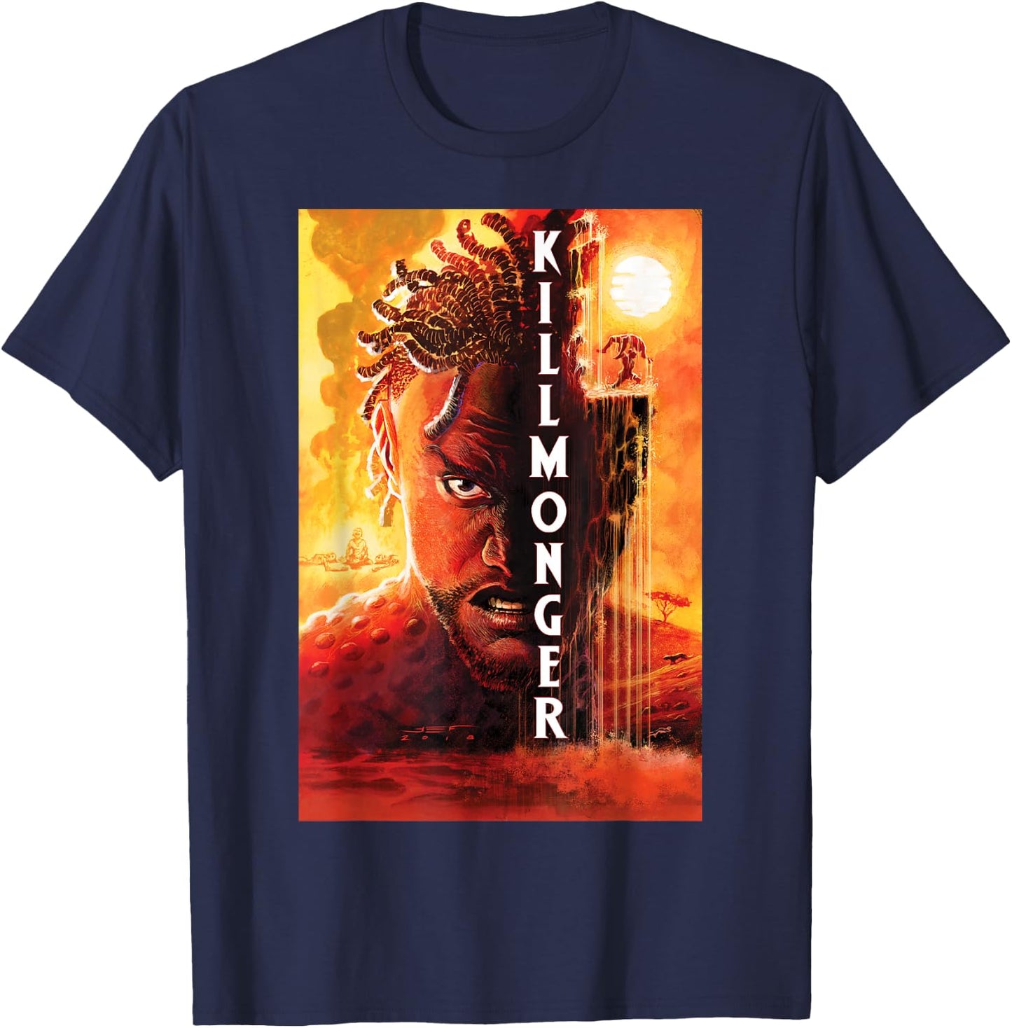 Marvel Comixology Killmonger Revenge Comic Book Cover T-Shirt - T-Shirt | Navy