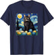 Easter Cat Starry Night by Vincent van Gogh Easter Egg T-Shirt - T-Shirt | Navy