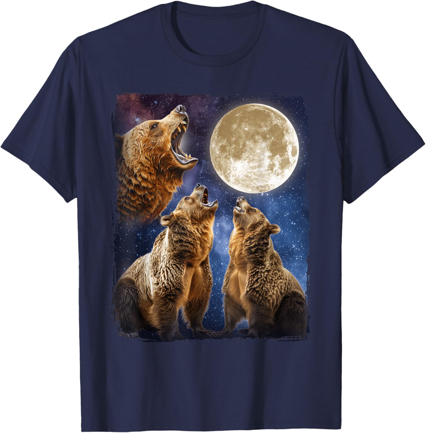 Bear Howling Moon T-Shirt - T-Shirt | Navy