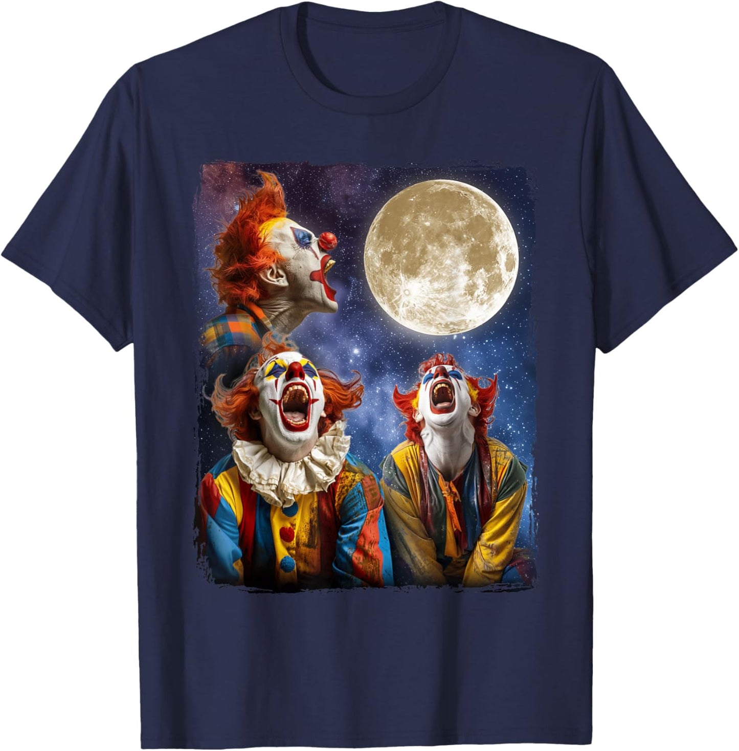 Clowns Howling Moon T-Shirt - T-Shirt | Navy