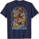 Hip Hop Vintage Retro Urban Y2K Back Print Streetwear Tiger T-Shirt - T-Shirt | Navy