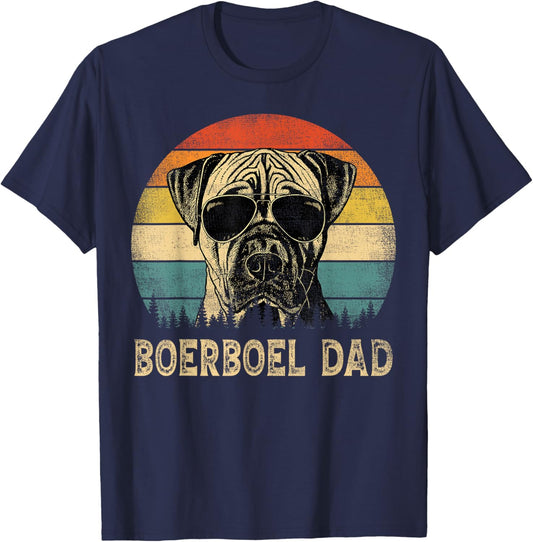 Vintage Boerboel Dad Dog Lovers Father's Day T-Shirt - T-Shirt | Navy