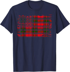 Clan Grant American Flag Scottish Tartan Shirt T-Shirt - T-Shirt | Navy