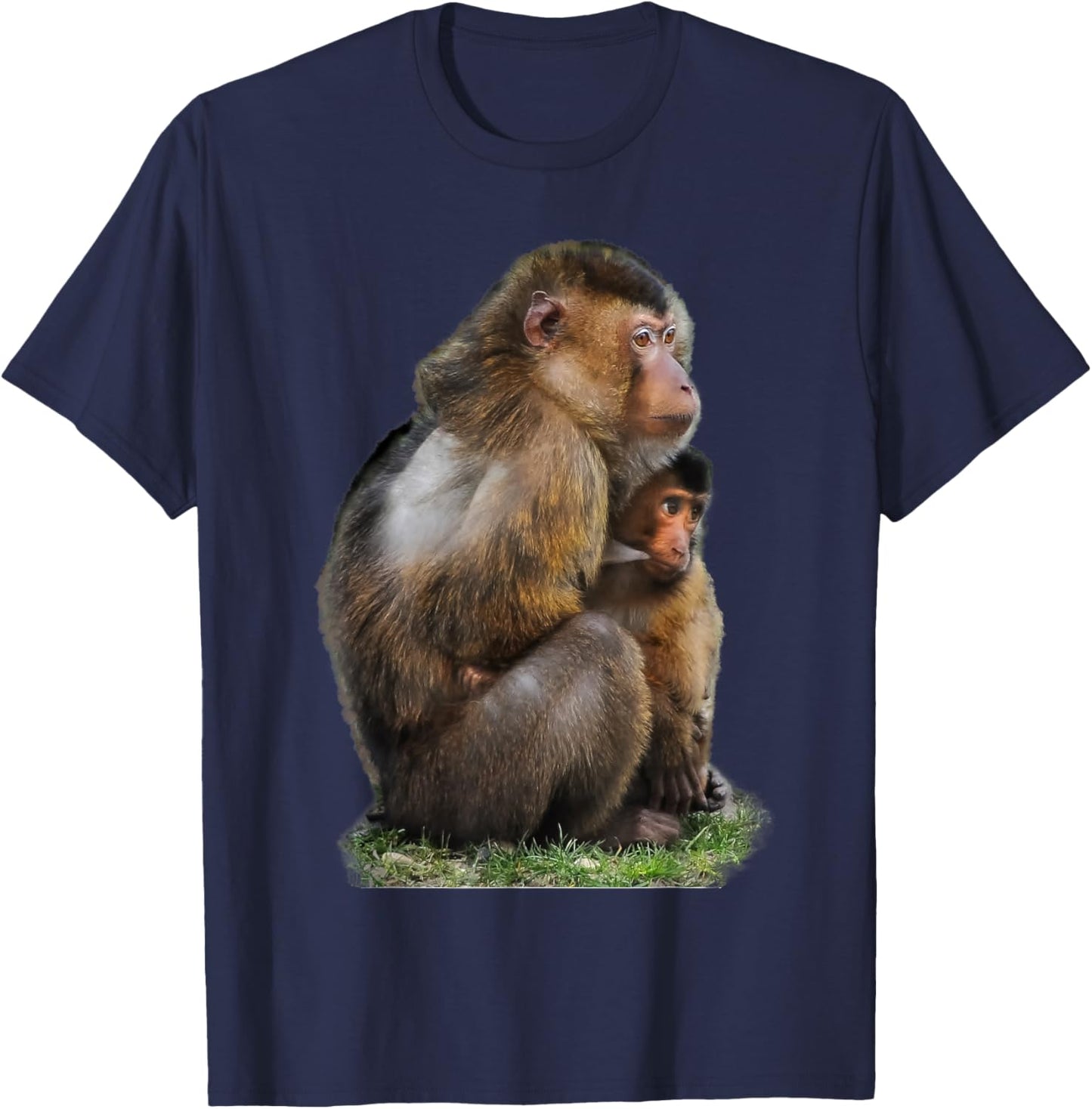 Really Like Macaque Monkey Macaques T-Shirt - T-Shirt | Navy