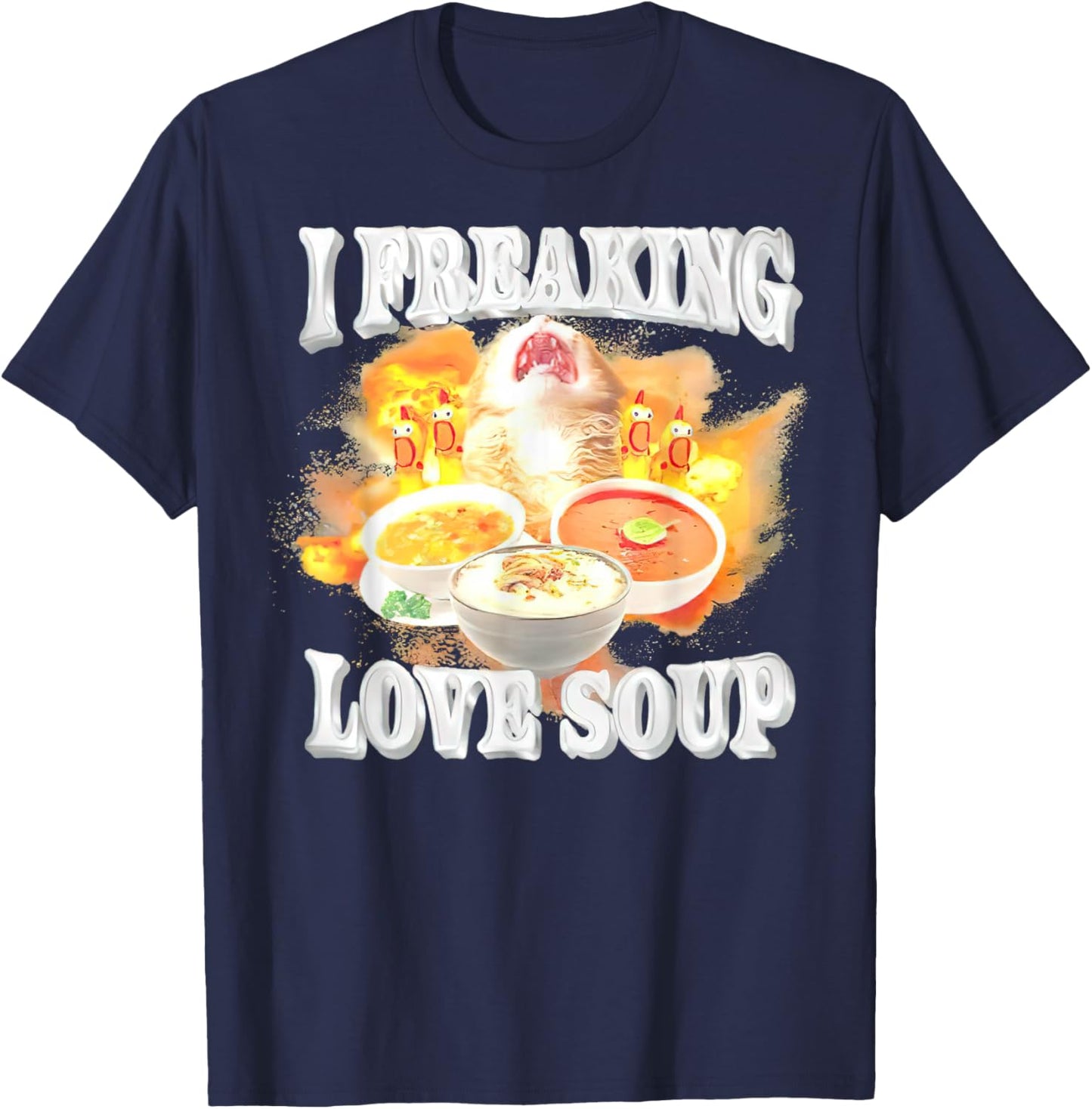 I Freaking Love Soup Kitten T-Shirt - T-Shirt | Navy