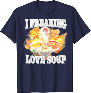 I Freaking Love Soup Kitten T-Shirt - T-Shirt | Navy