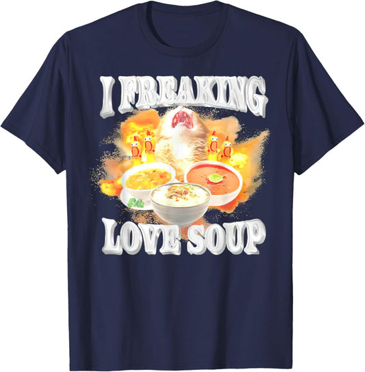 I Freaking Love Soup Kitten T-Shirt - T-Shirt | Navy