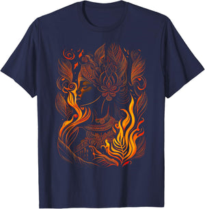 Pele Polynesian Mythology Goddess of Volcanoes Hawaiian T-Shirt - T-Shirt | Navy