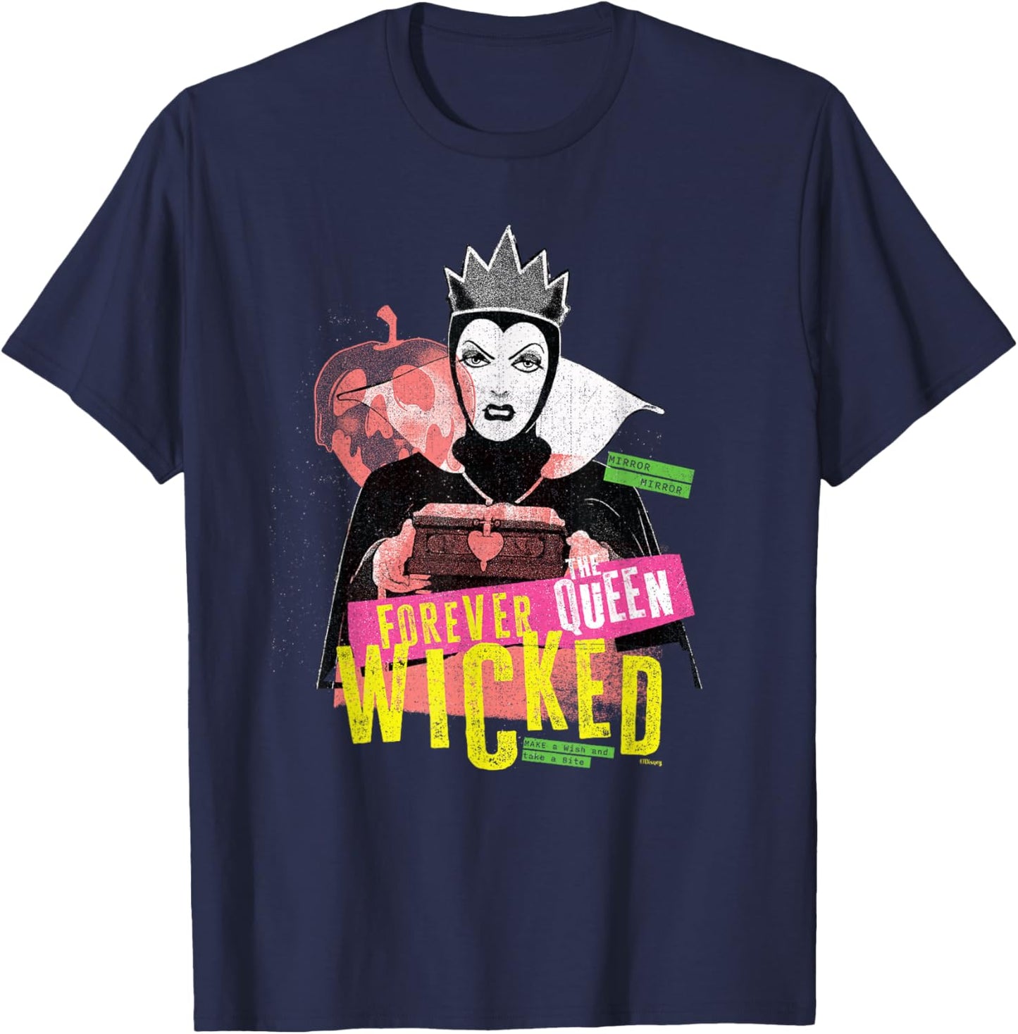Disney Villains Snow White Evil Queen Forever Wicked Band T-Shirt - T-Shirt | Navy