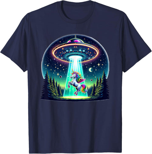 Rainbow Unicorn Abduction Alien Invasion Funny UFO Spaceship