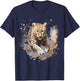 Leopard Safari Tier Kunst Natur Tierwelt Kunstwerk Splash T-Shirt - T-Shirt | Navy