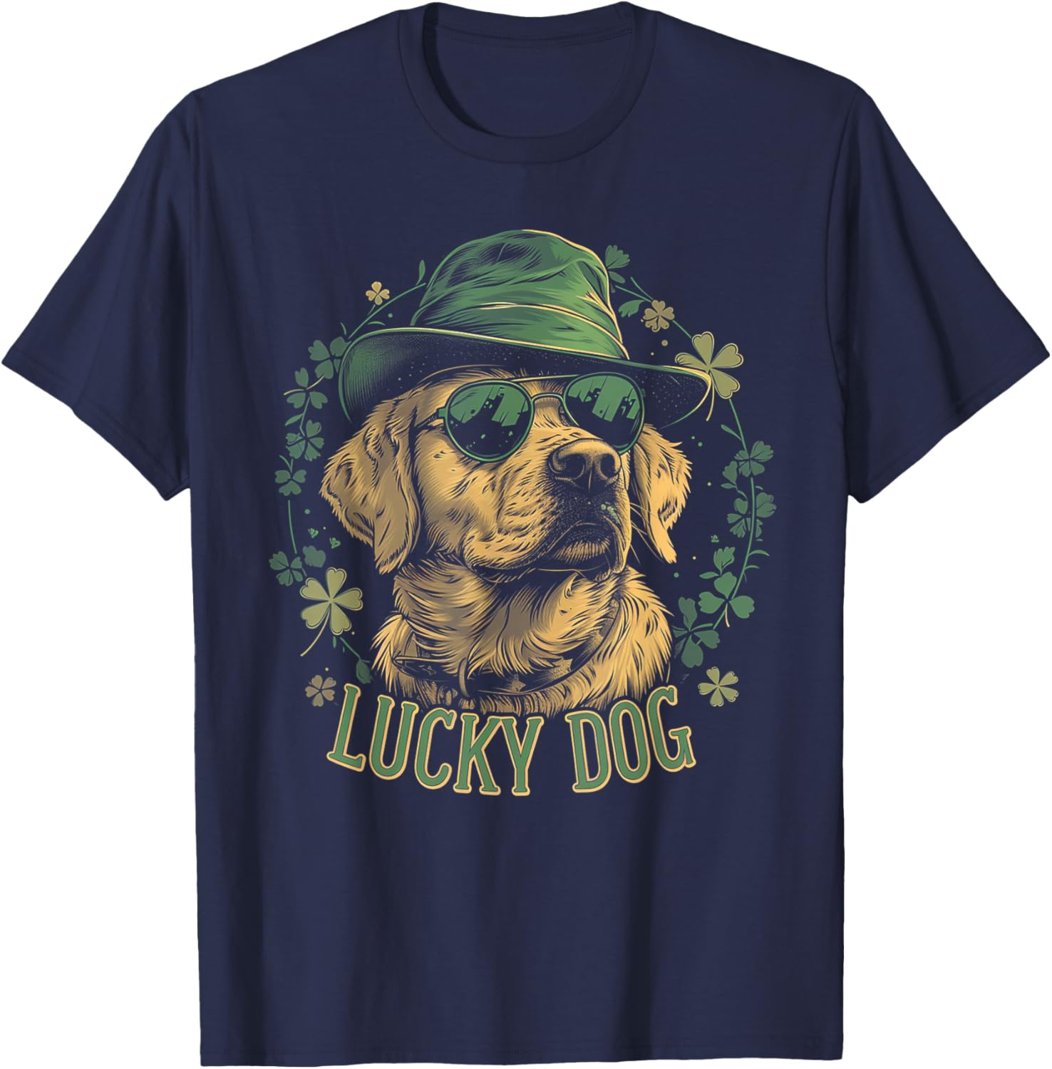 Labrador Retriever Dog St. Patrick's Day Saint Paddy's Irish Women Kids T-Shirt - T-Shirt | Navy