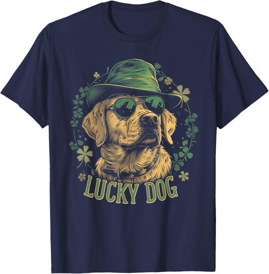 Labrador Retriever Dog St. Patrick's Day Saint Paddy's Irish Women Kids T-Shirt - T-Shirt | Navy
