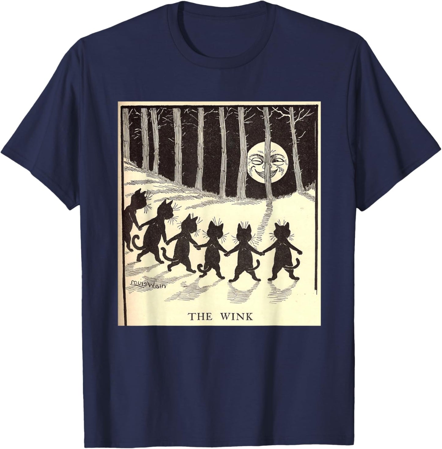 The Wink - Wain Cats Dancing Around The Moon T-Shirt - T-Shirt | Navy