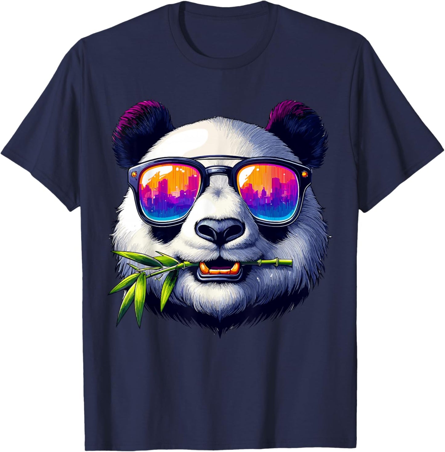 Panda Bear In Sunglasses Panda T-Shirt - T-Shirt | Navy
