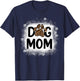 Women Bleached Dog Mom Shirts Dog Mom Paw Leopard T-Shirt - T-Shirt | Navy
