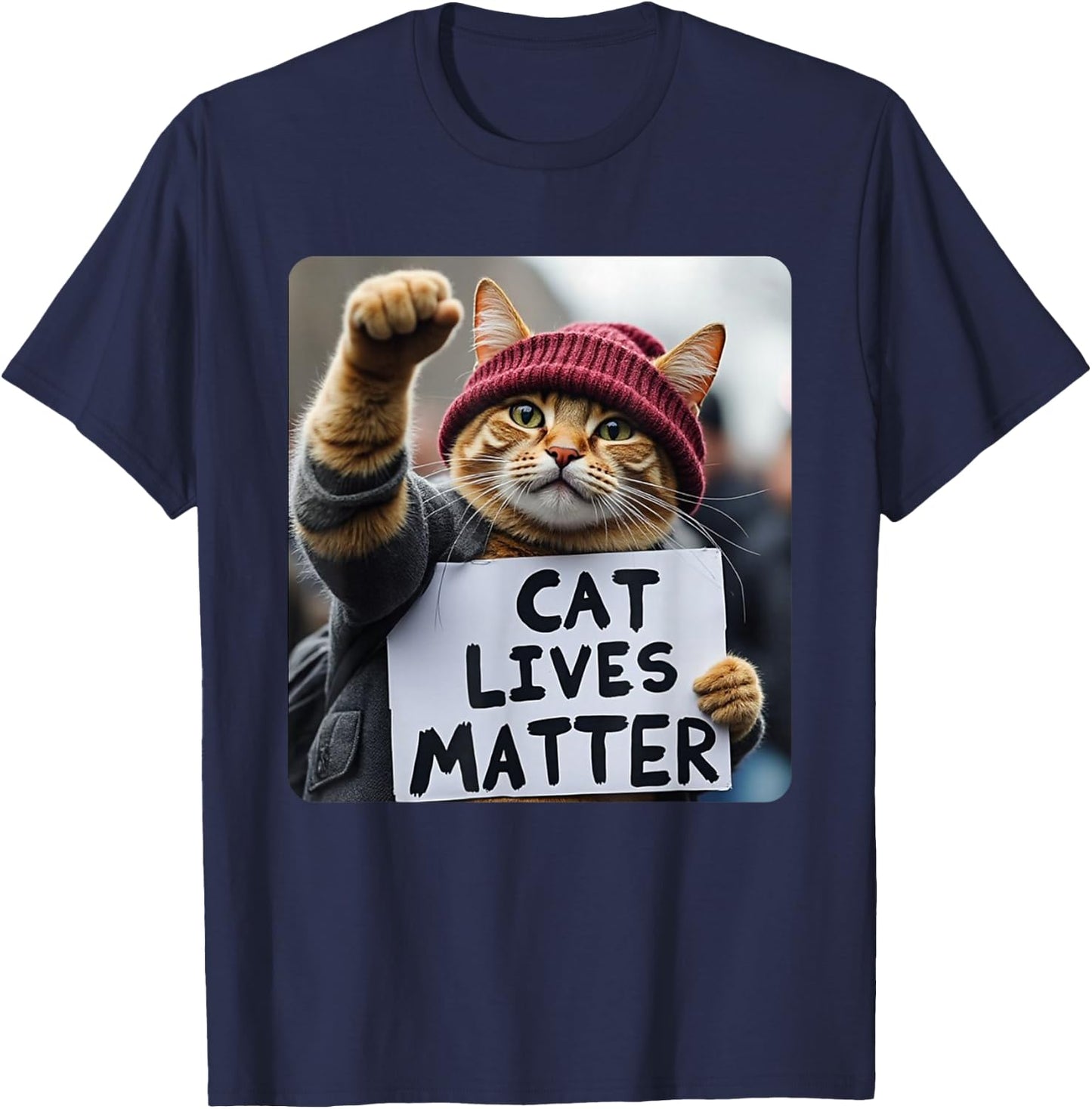 Donald Trump 2024 Cats, Cat Lives Matter Trump T-Shirt - T-Shirt | Navy